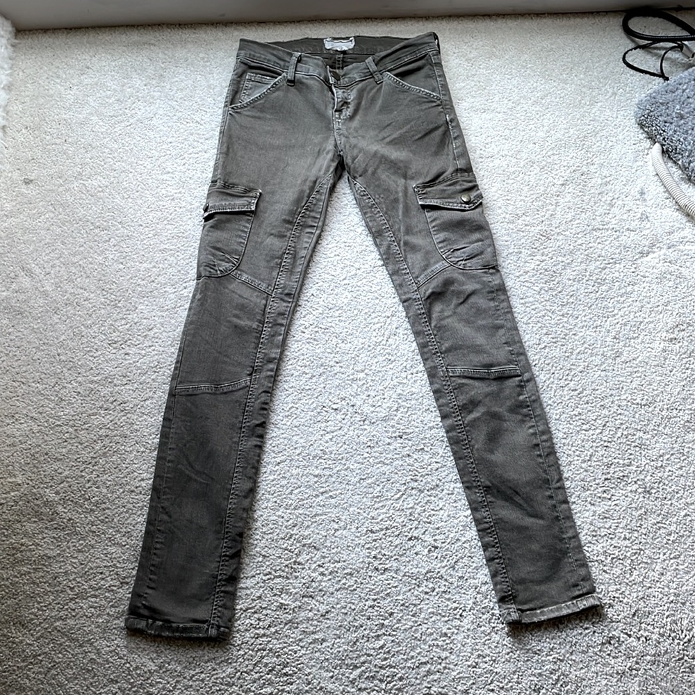 Current/Elliott Skinny Cargo in Combat Green, Size 26